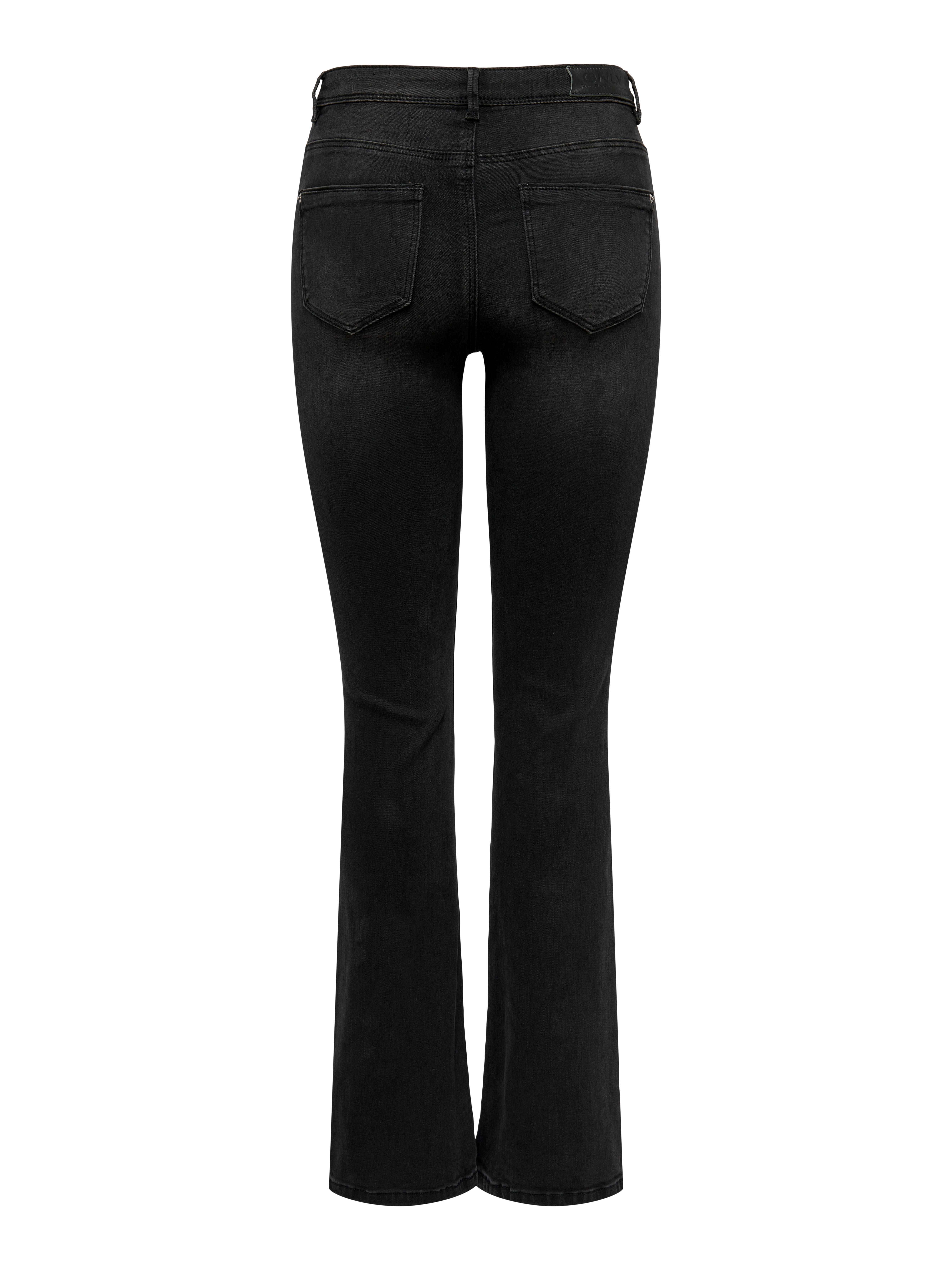 ONLWAUW Hohe Taille Ausgestellt Jeans Washed Black