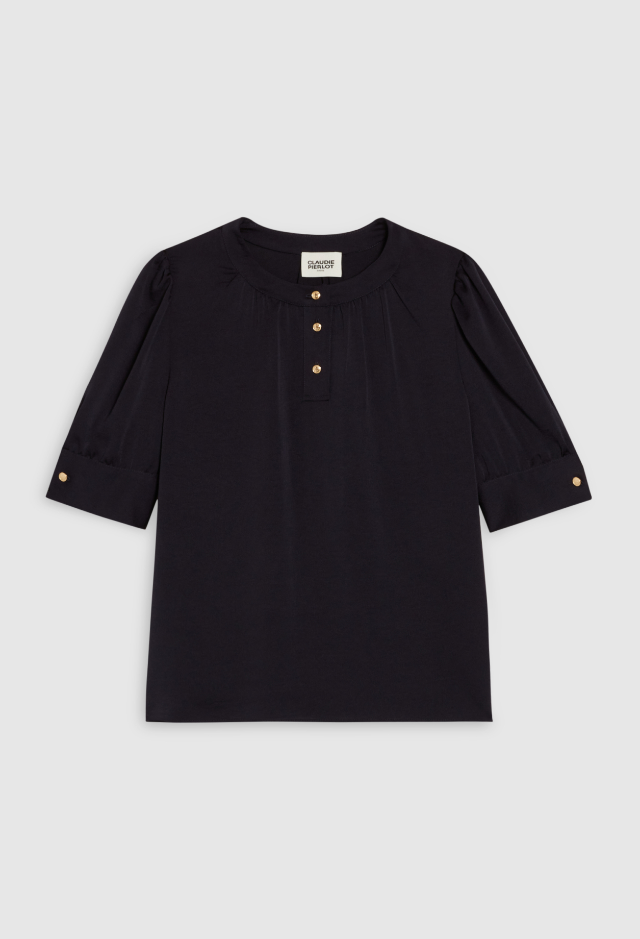 Blouse &agrave; manches courtes marine