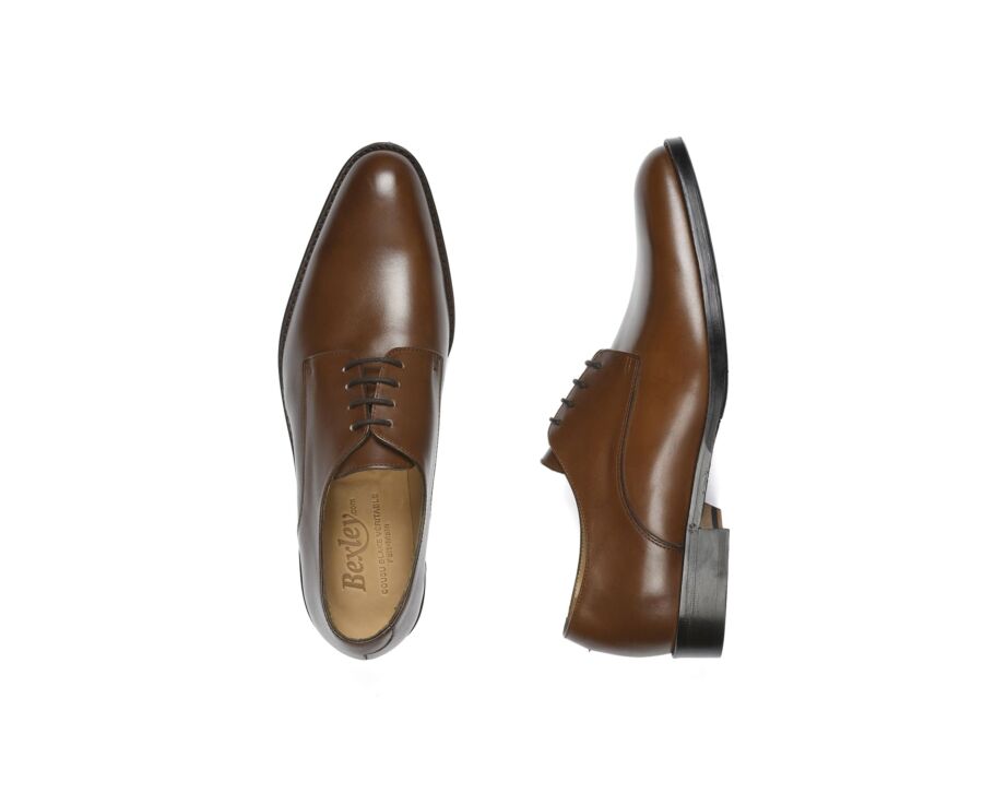 Derbies homme Châtaigne semelle cuir avec patin - PHILIP II PATIN