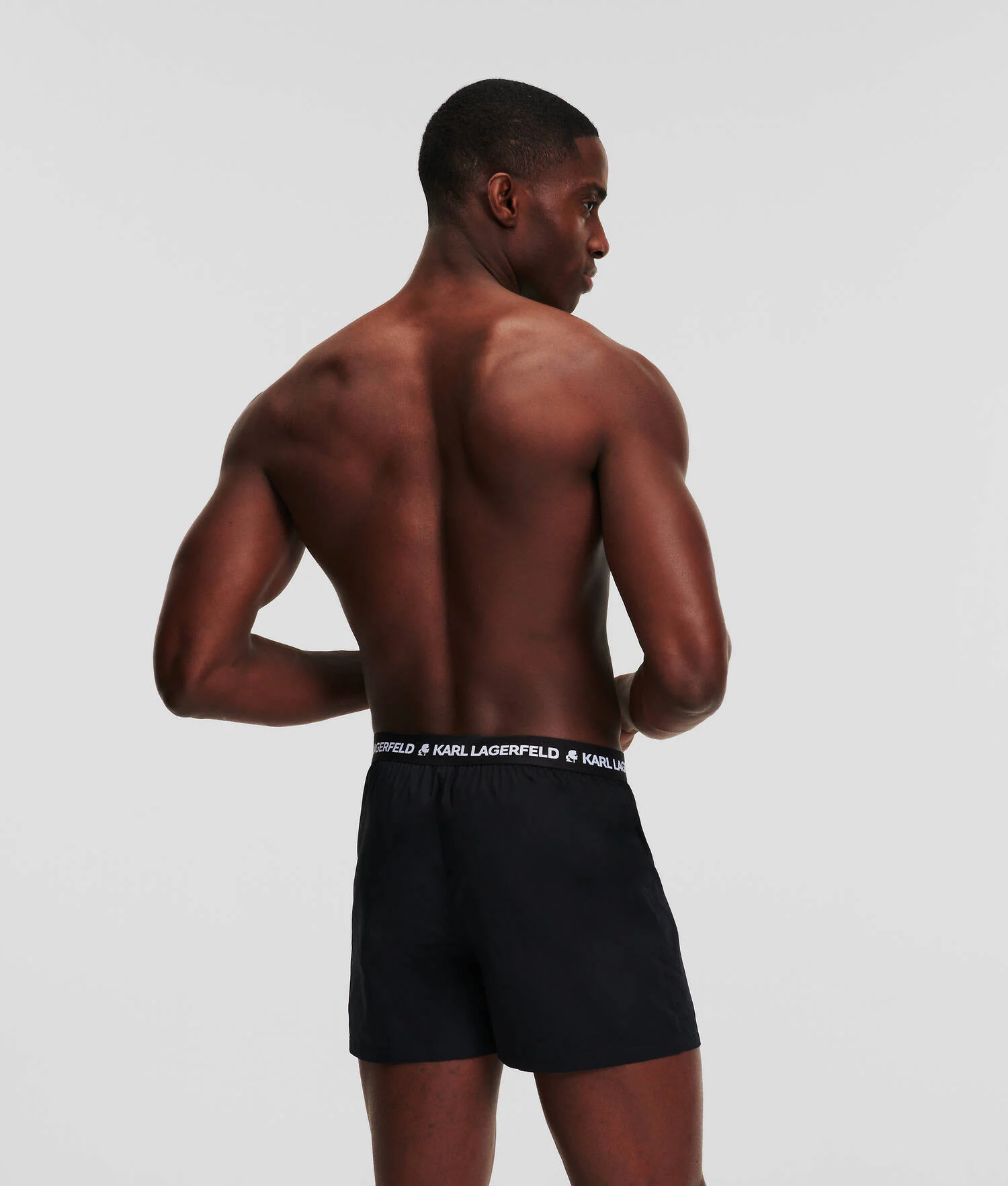 SHORT BOXER TISSÉ AVEC LOGO KARL - LOT DE 3 - Noir