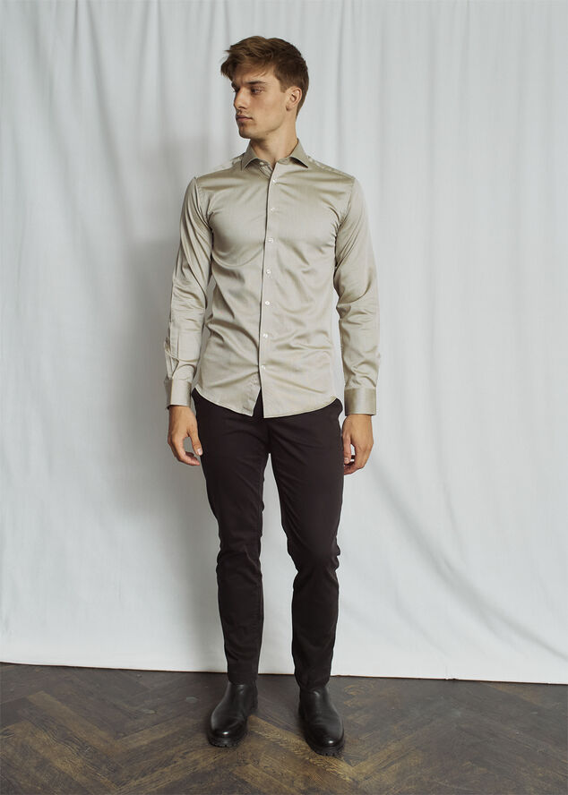 Bruun & Stengade BS Jayson Slim Fit Shirt Light brown