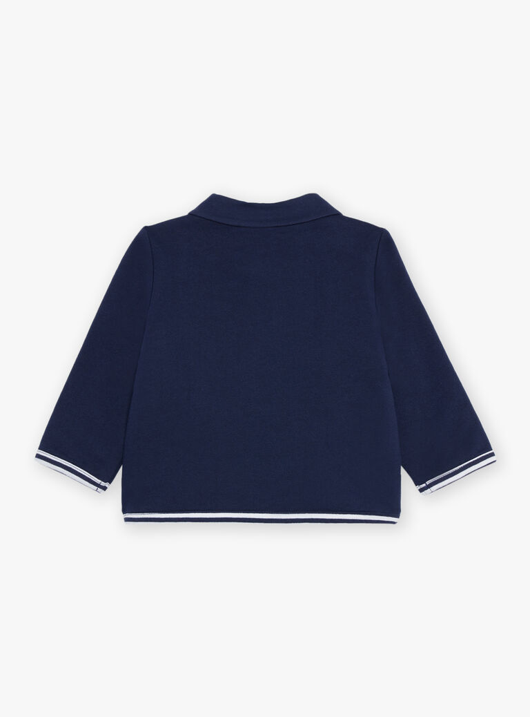 Gilet réversible bleu marine et à rayures