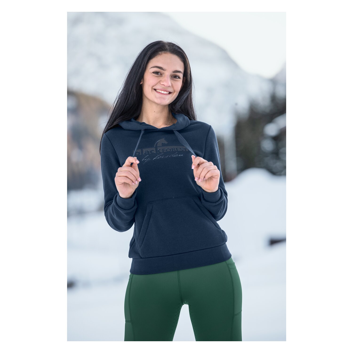 black forest Hoodie mit Silikonprint  - navy
