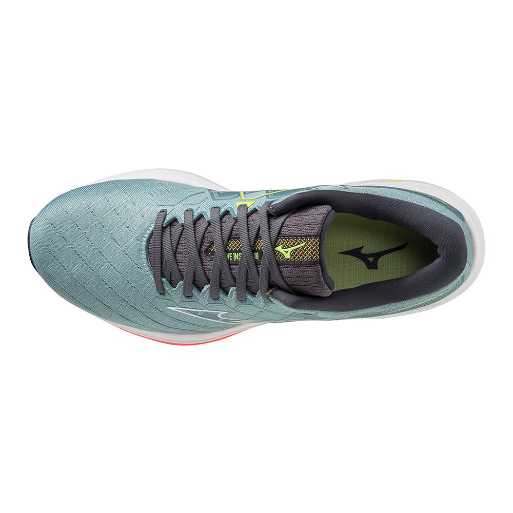 Mizuno WAVE INSPIRE 18 - Chaussures running Homme smokeb/white/neonflame