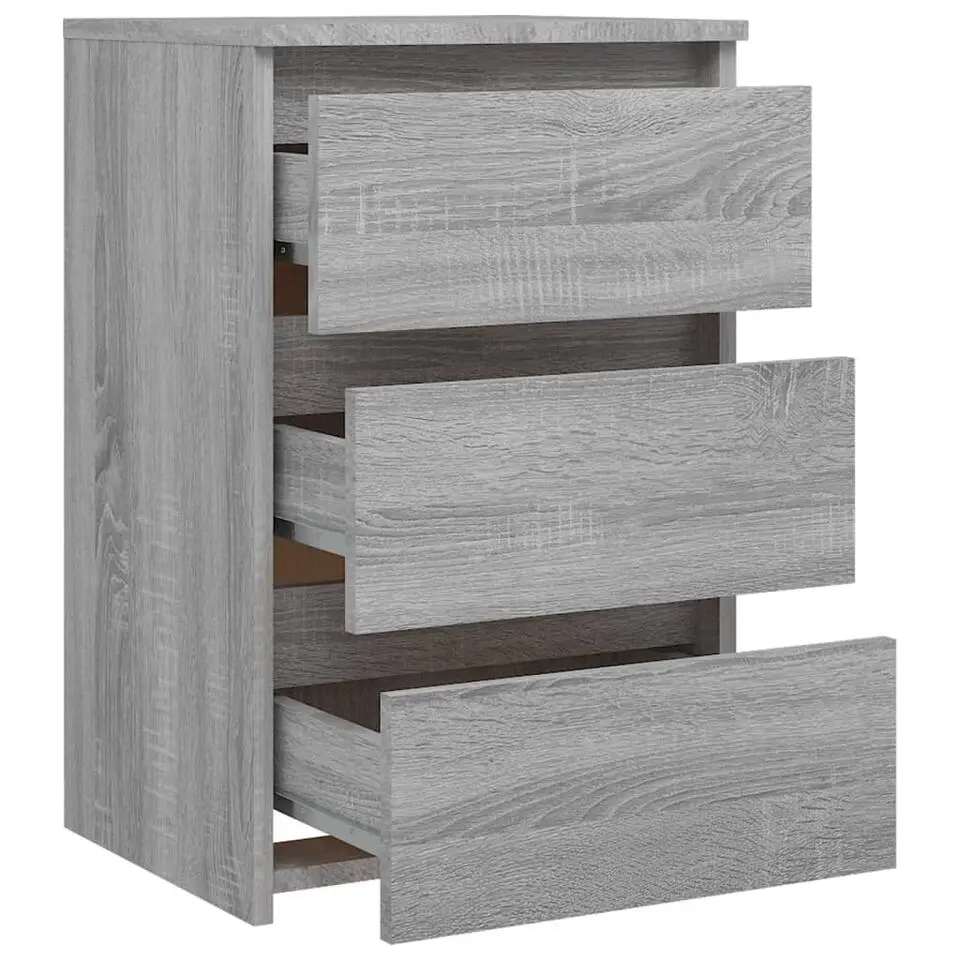 vidaXL - Nachtkastje - Grijs - Bewerkt hout - 2 stuks