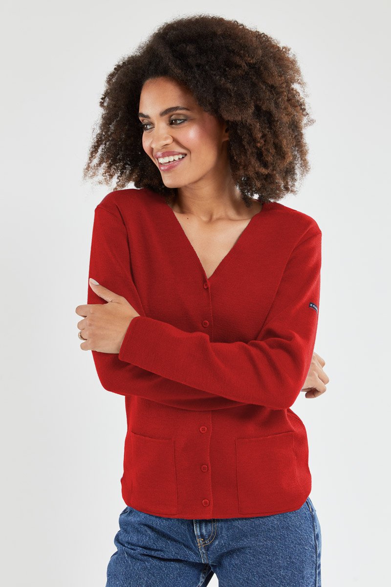 Cardigan col V - laine et acrylique
