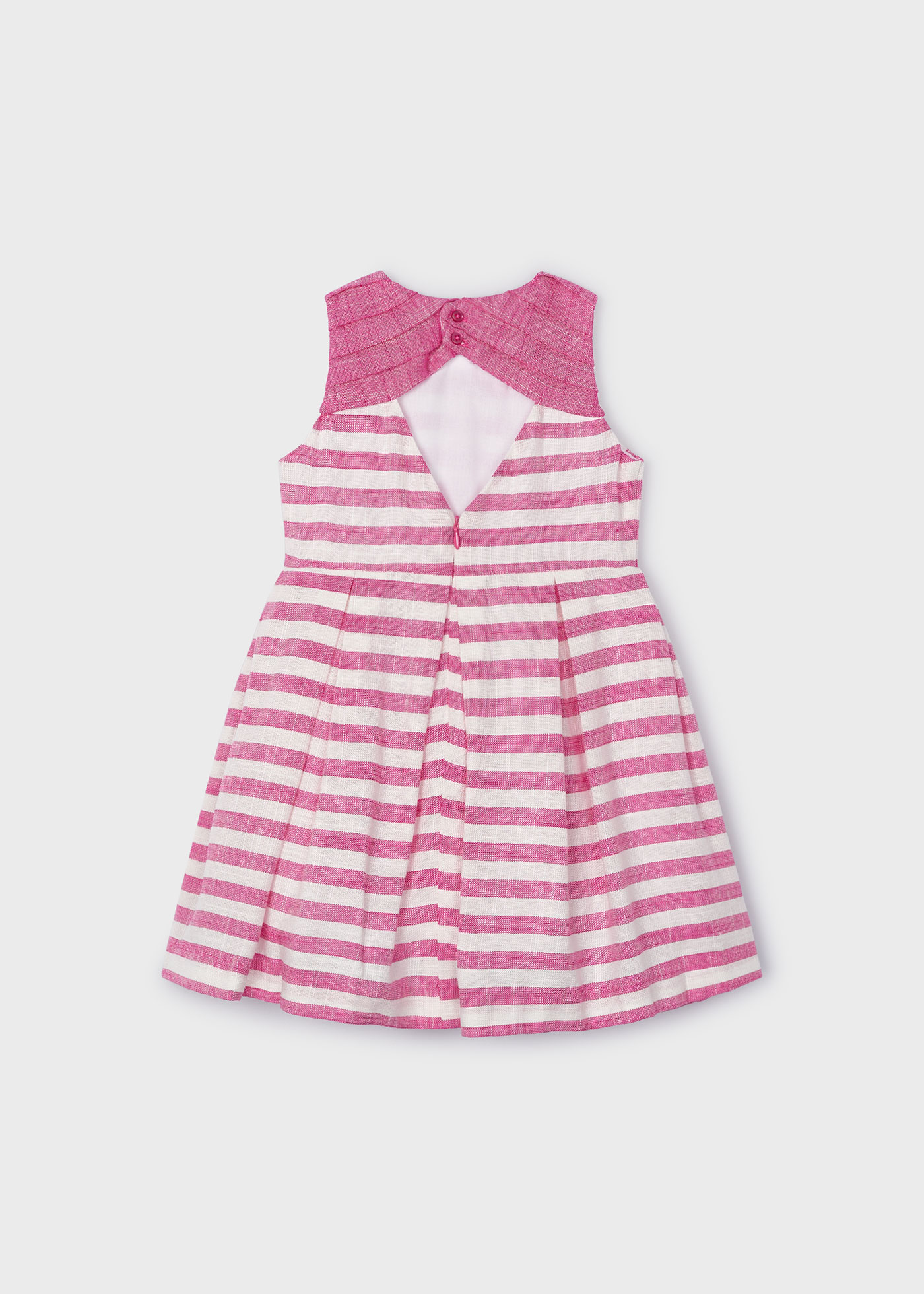 Vestido listrado fúcsia para meninas