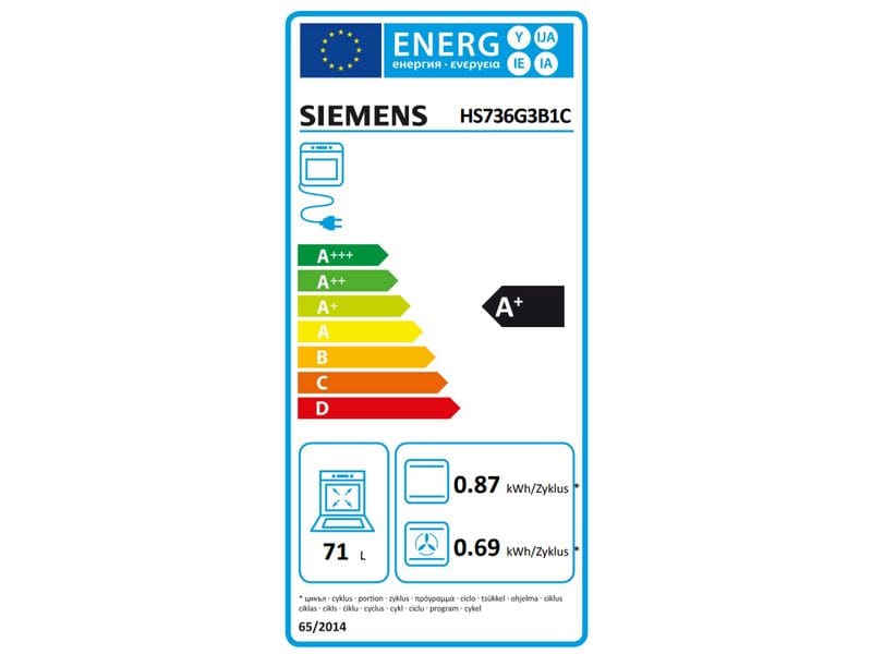 Siemens Einbaudampfbackofen iQ700 HS736G3B1C Schwarz A Einbau-Kompaktbackofen