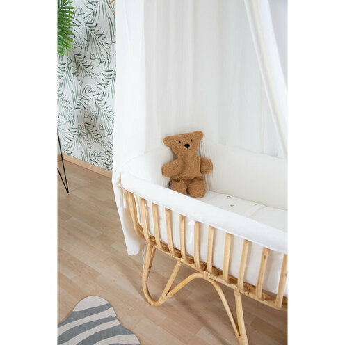 Berceau Rotin Rect. 90x50x70 + Matelas 81x42x5 + Habillage Jersey - CHILDHOME