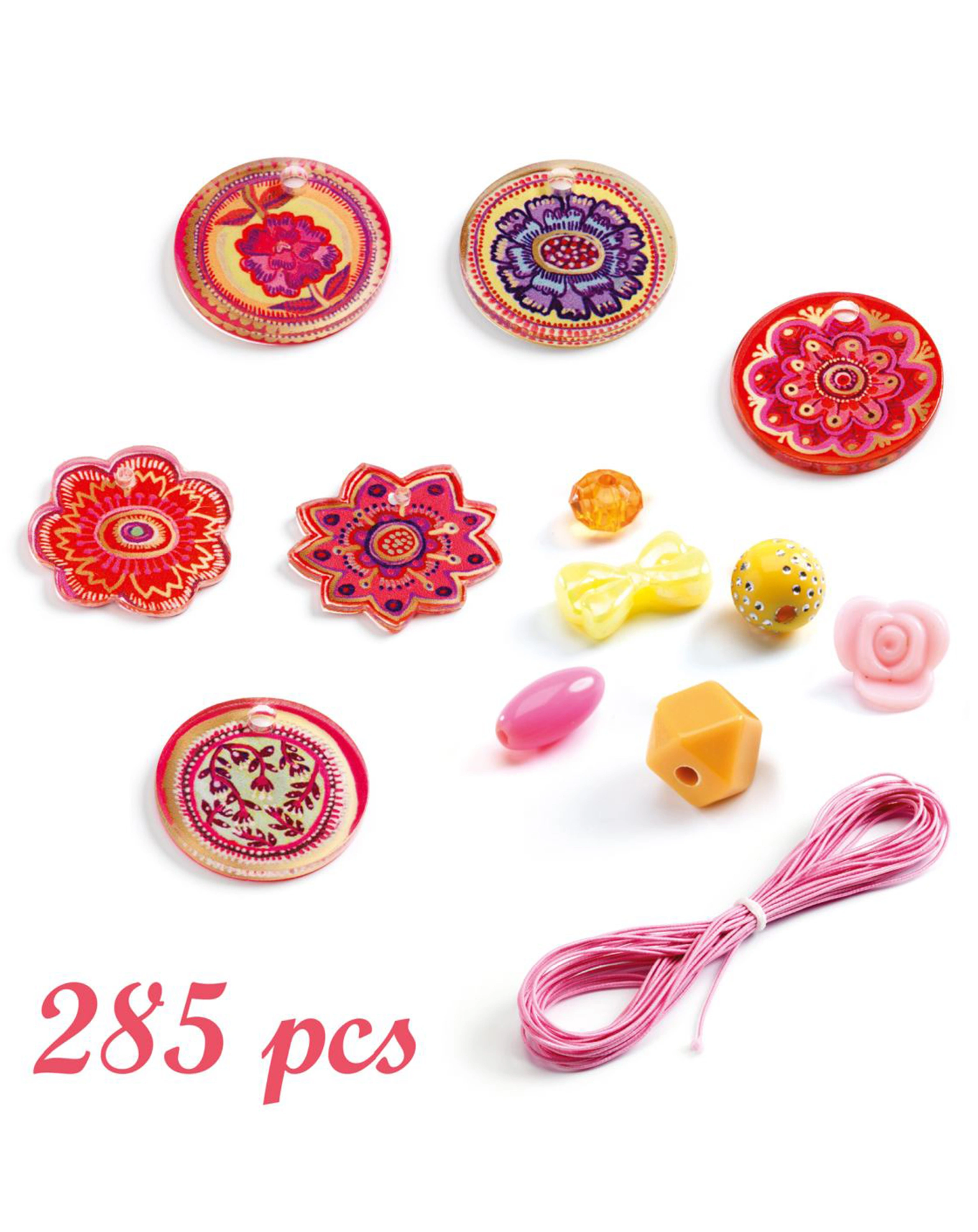 Perlen-Set BLUMEN in orange/bunt