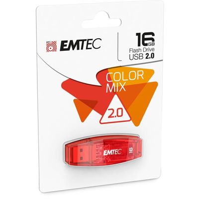 Emtec C410 Color Mix - clé USB 2.0 - 16 Go - rouge