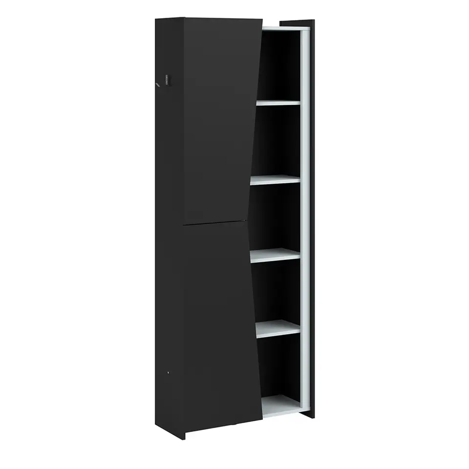 Kast Levi - zwart - 181x67x28 cm