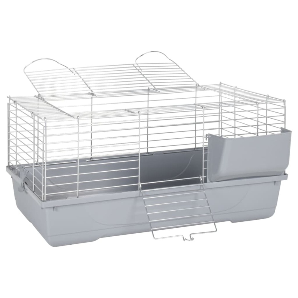 Cage pour petits animaux gris 80x45x39 cm pp et métal