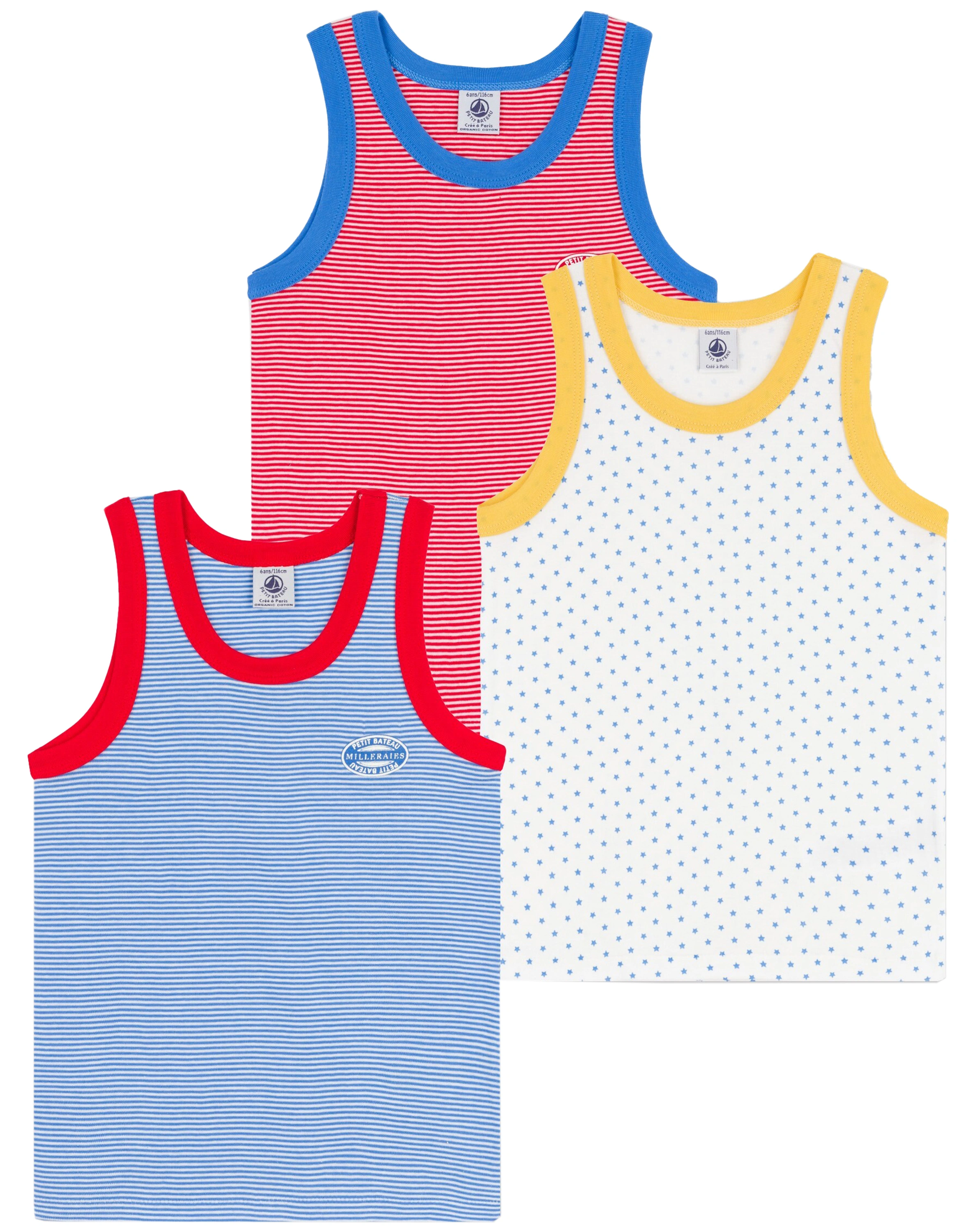 Träger-Unterhemd BOY CLASSIQUE PB 3er-Pack in multico