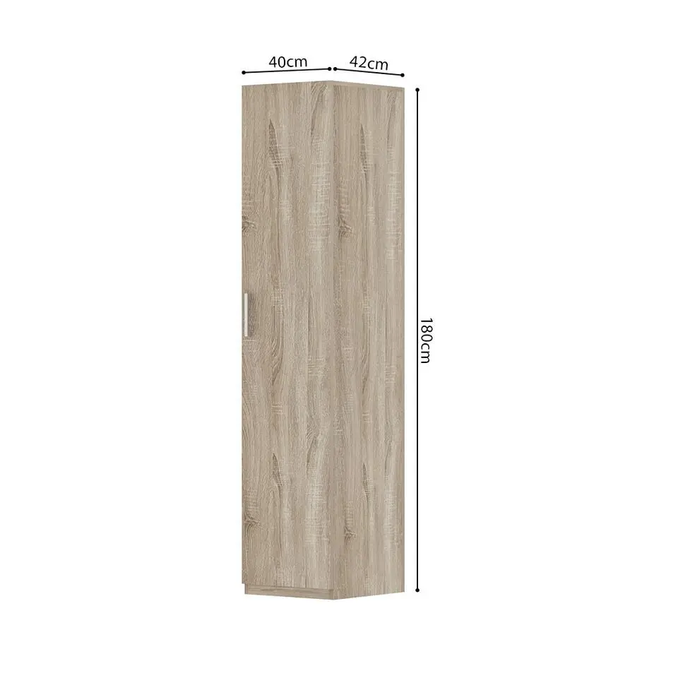 Interiax Kledingkast 'Mila' - Sonoma Eik - 1 Deurs - 180x40x42 cm
