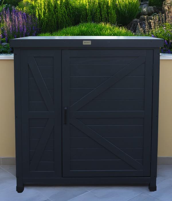 Habau Holz-Gartenschrank Logan, anthrazit, ca.