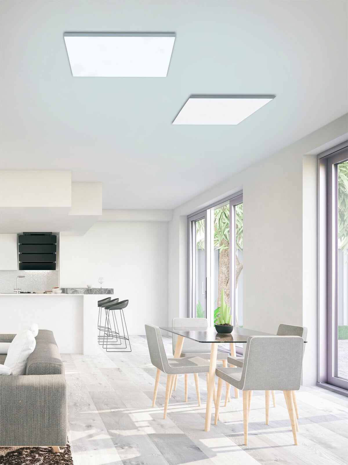 LED-Deckenleuchte Canvas 60x60x7,2 cm weiß