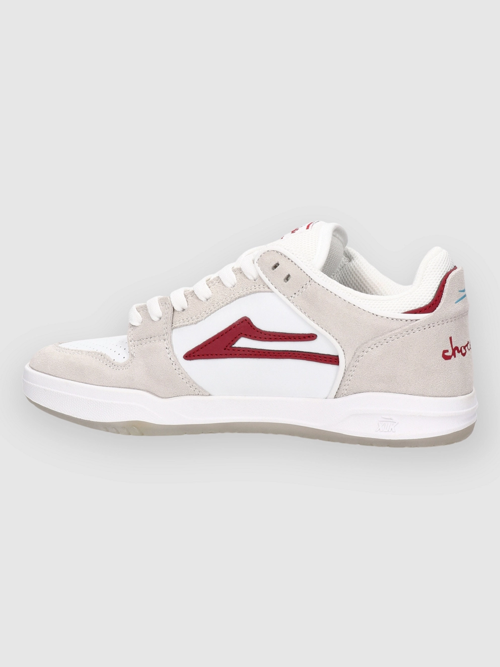 Lakai Telford Low Skate Shoes white/red suede