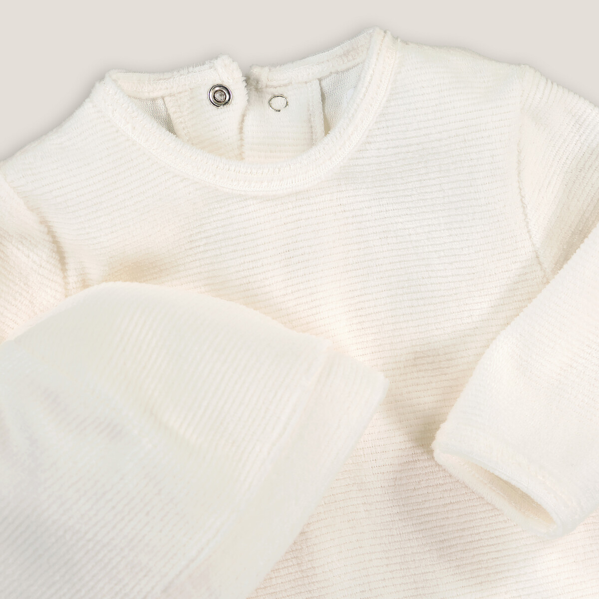 COLEÇÕES LA REDOUTE<br>Pijama de parto em veludo + chapéu