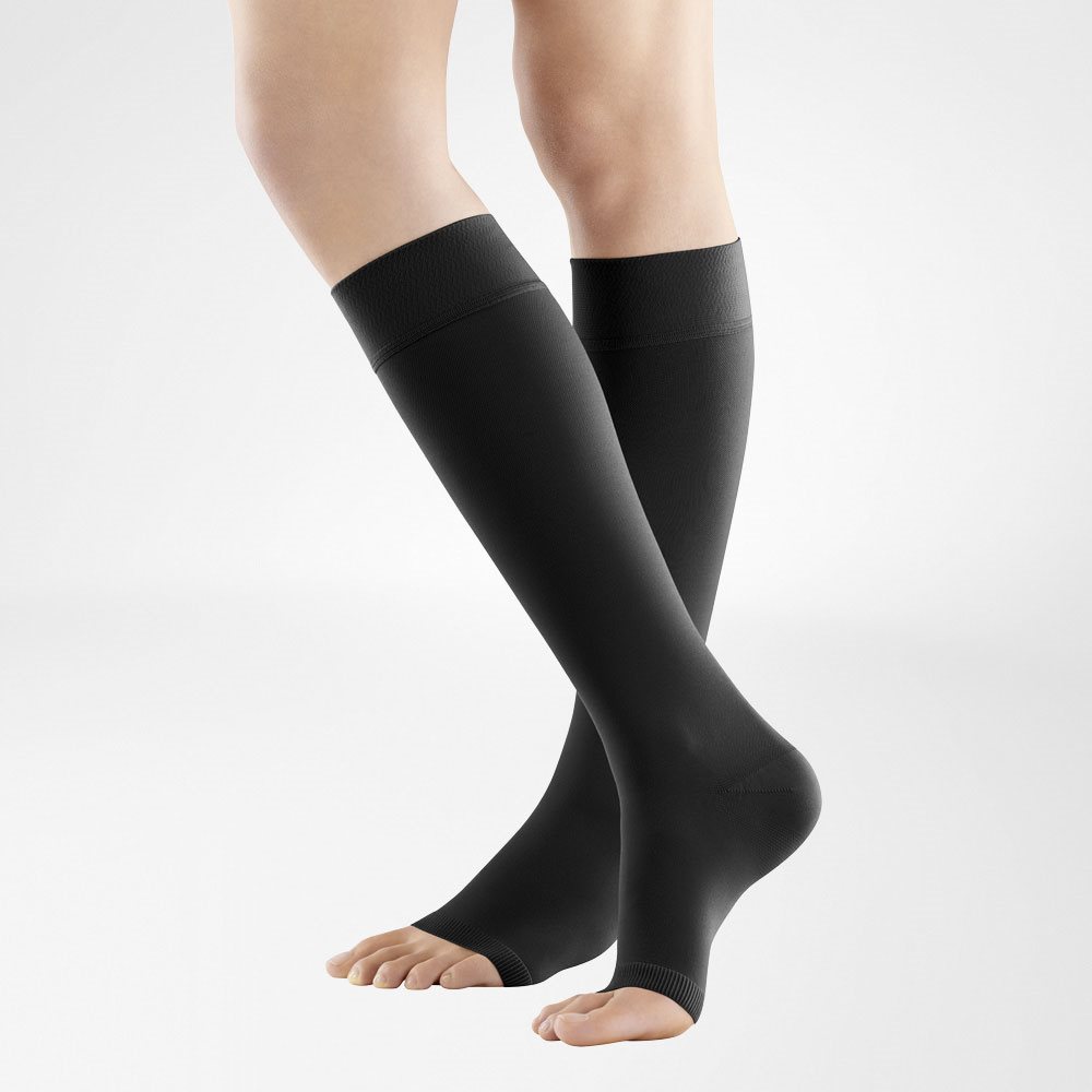 Bauerfeind VenoTrain Soft KKL2 AD<br>1 Paar, L, normal/short offene Fussspitze schwarz
