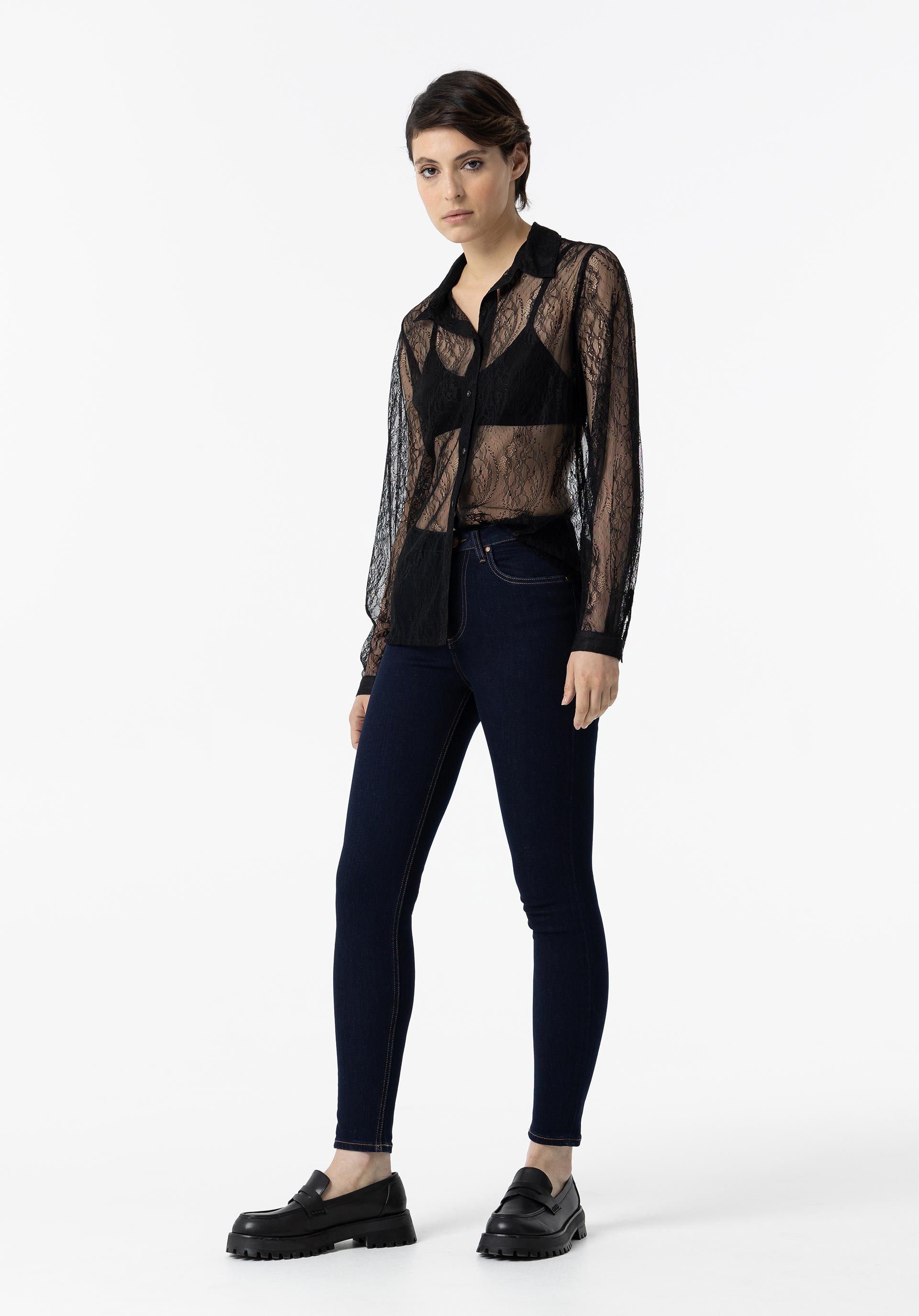 Jeans Lauren Skinny Cintura Alta