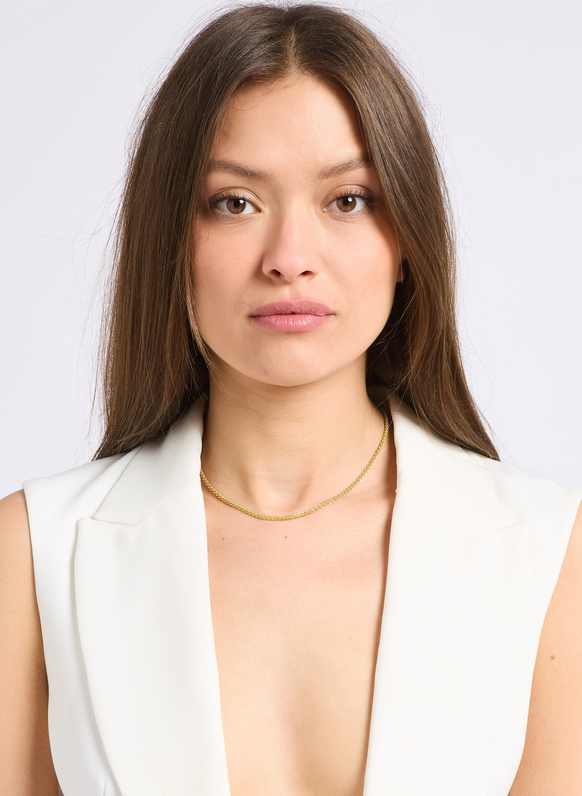 SPARKLE - Collier chaîne vrillée en laiton| Doré