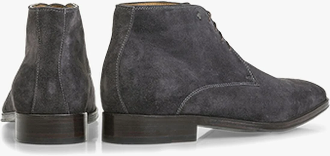 VAN BOMMEL grijze van bommel veterschoenen sbm-50029