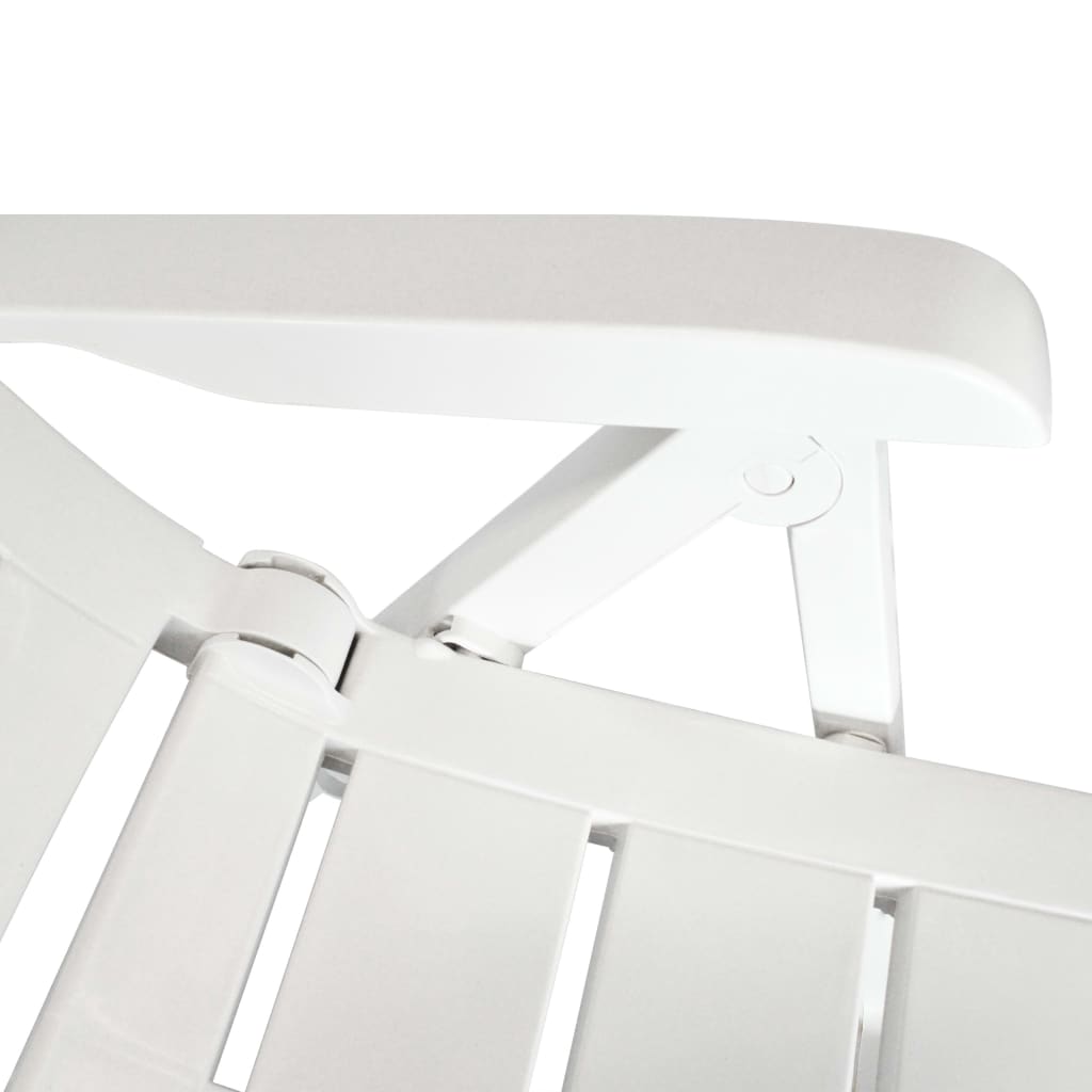 Mobilier à dîner d'extérieur 7 pièces plastique blanc