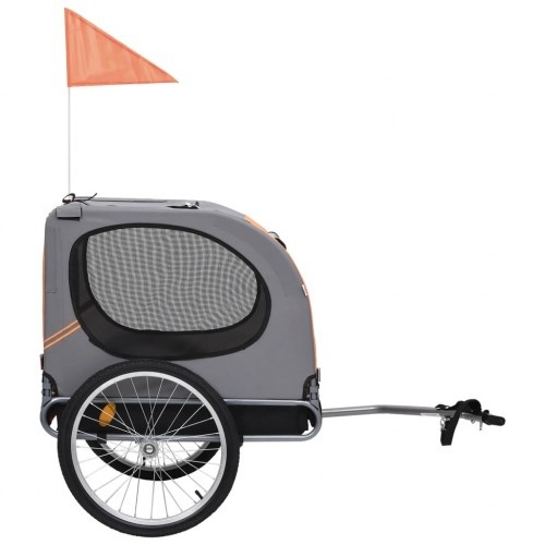 Reboque de bicicleta Vidaxl laranja e cinza