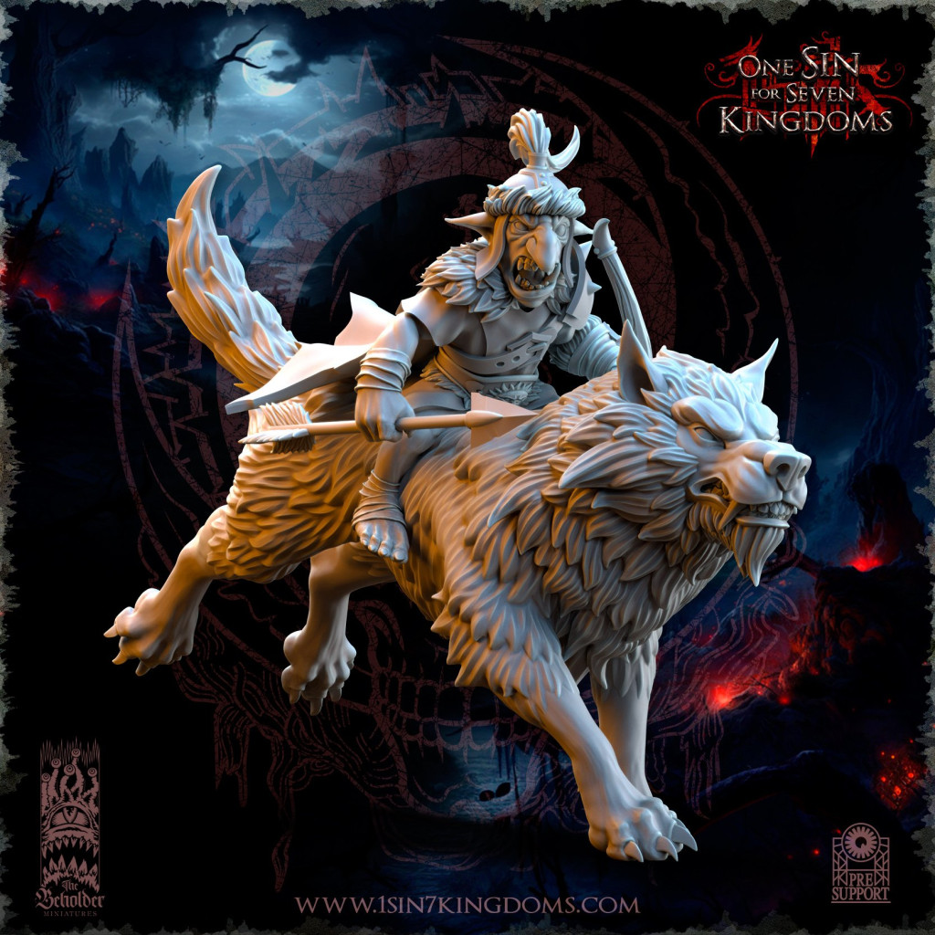 The Beholder Miniatures - Gobelins - Archers Chevaucheurs de Loups