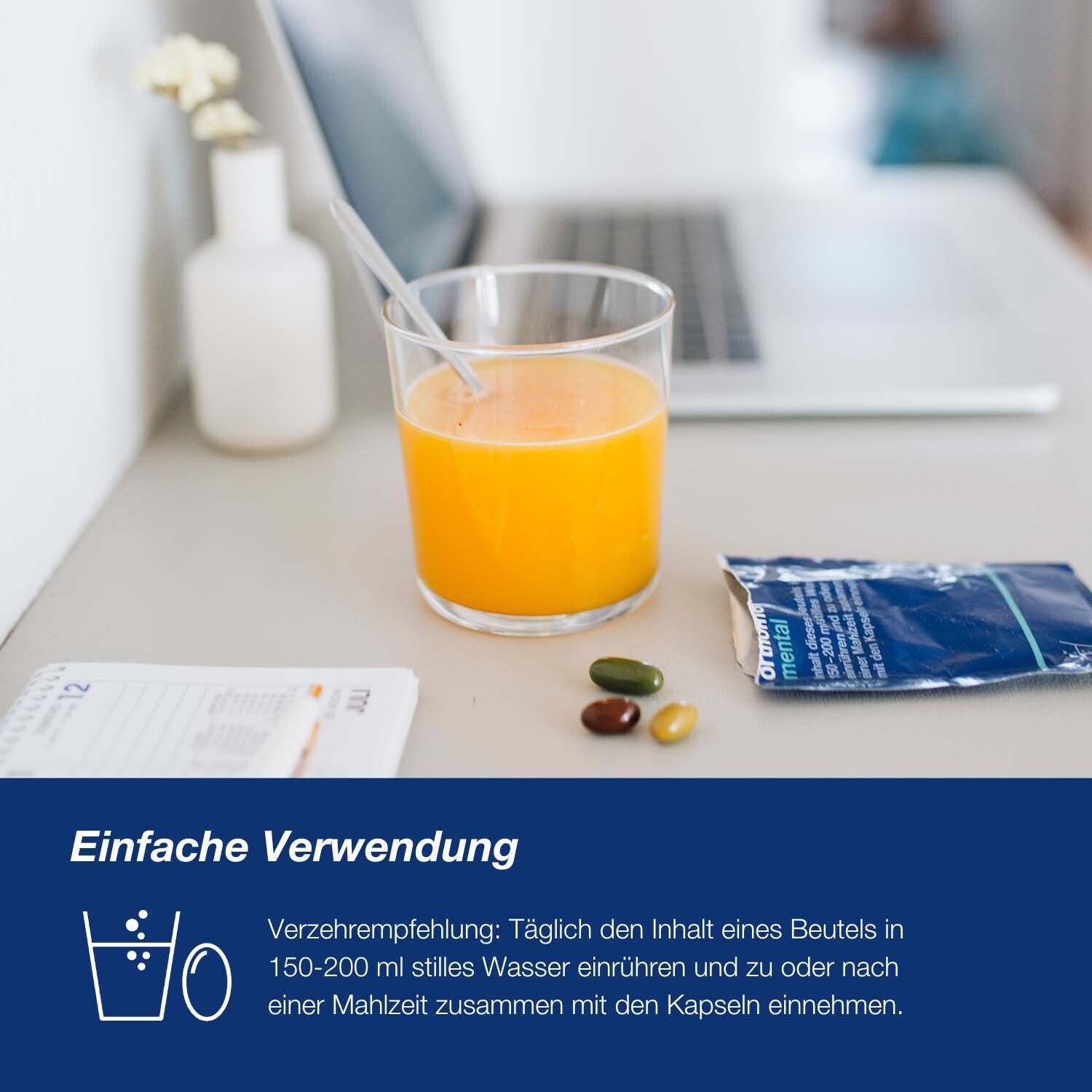 Orthomol Mental - für Gehirn, Konzentration und Gedächtnis - mit Omega-3-Fettsäure, Magnesium und Vitamin B12 - Granulat/Kapseln