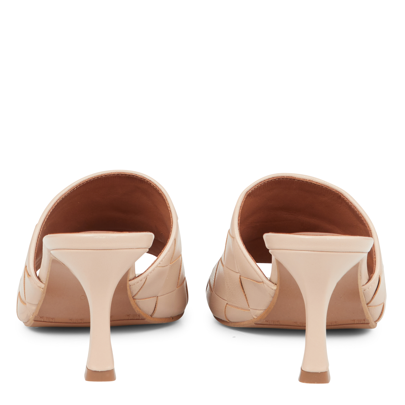Mules à talon en cuir | Beige