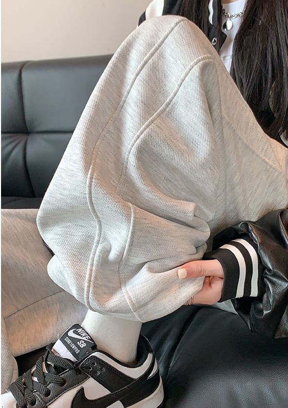 evanesce - High Rise Wide Leg Plain Sweatpants
