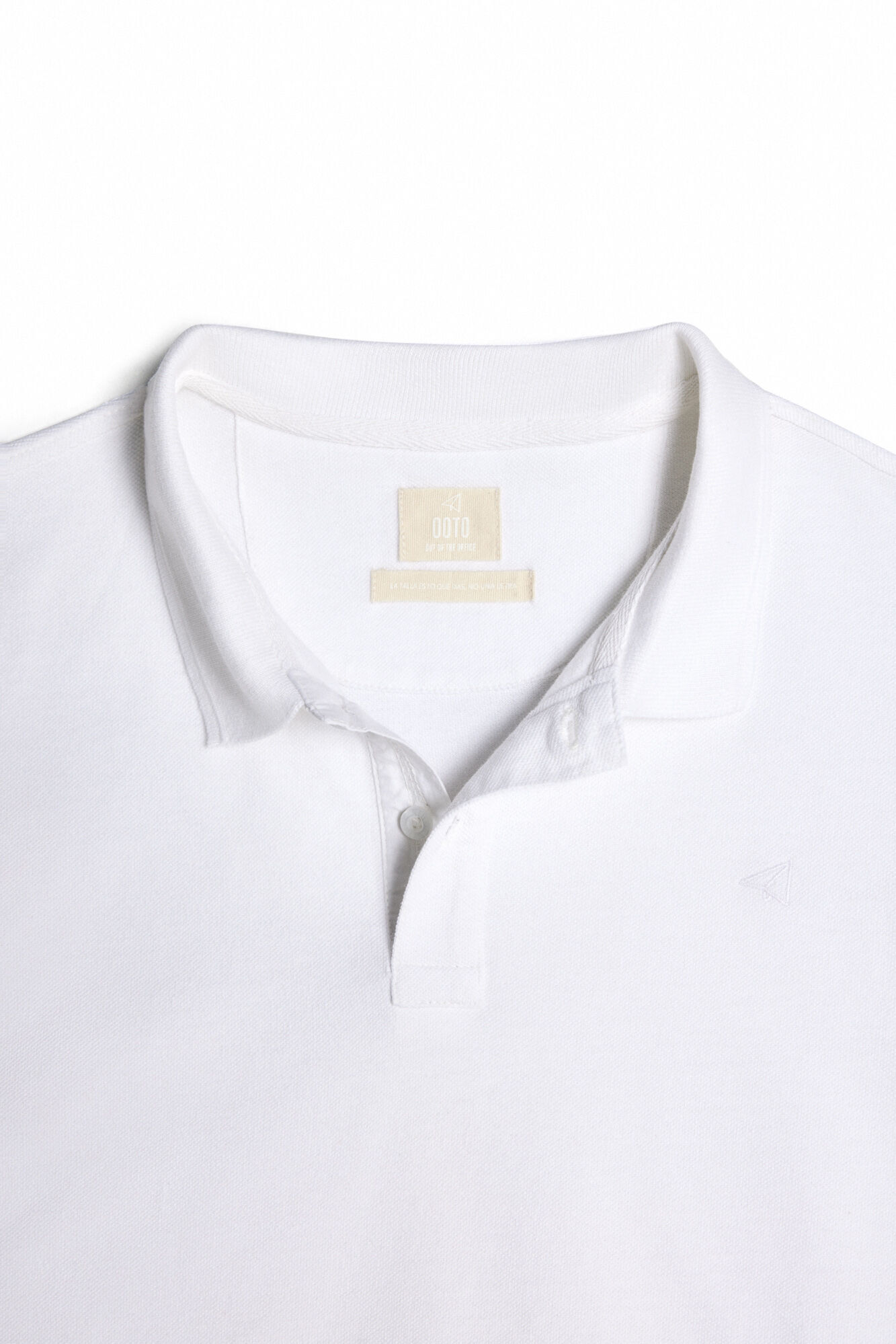 Polo piqué lavado bordado - Branco