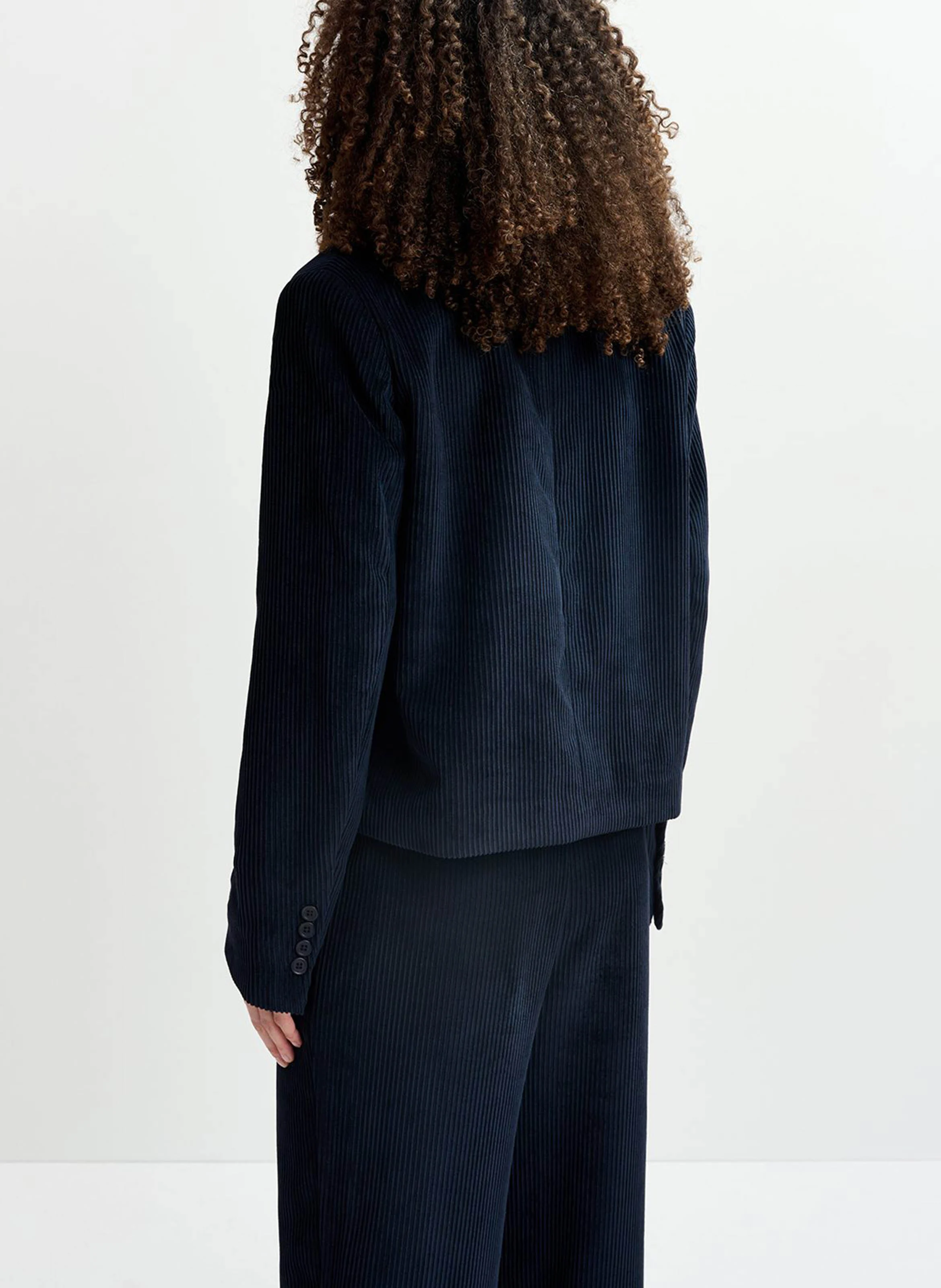 GRANARY - Blazer court en velours côtelé | Bleu
