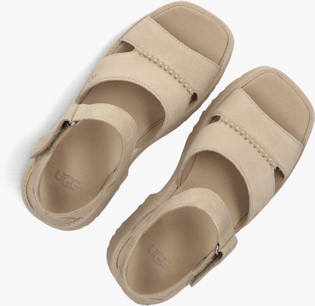 beige ugg sandalen met hak w new heights ankle strap