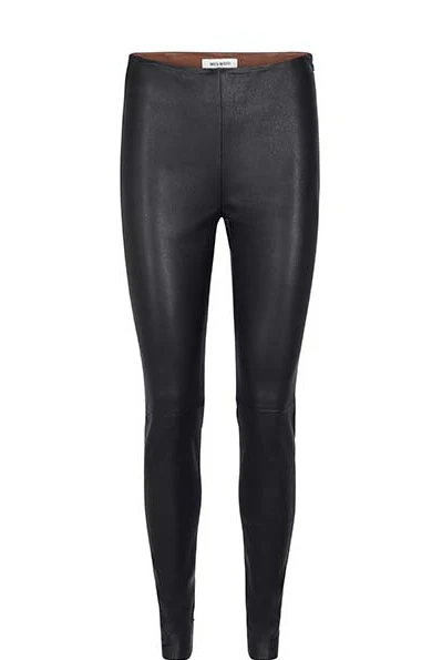 Mos Mosh  Lucille stretch læder Legging - Black