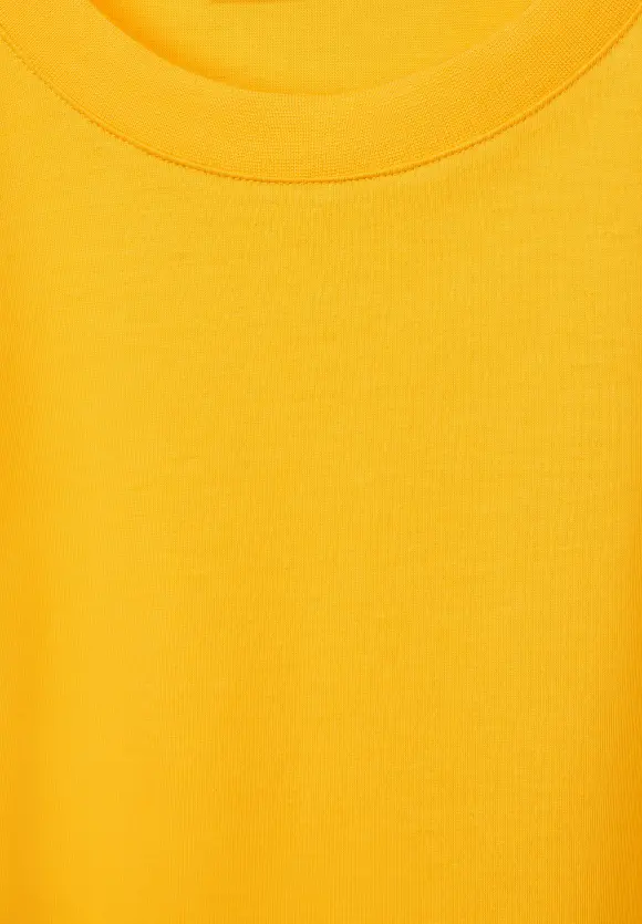 Basic T-Shirt in Unifarbe - sunset yellow