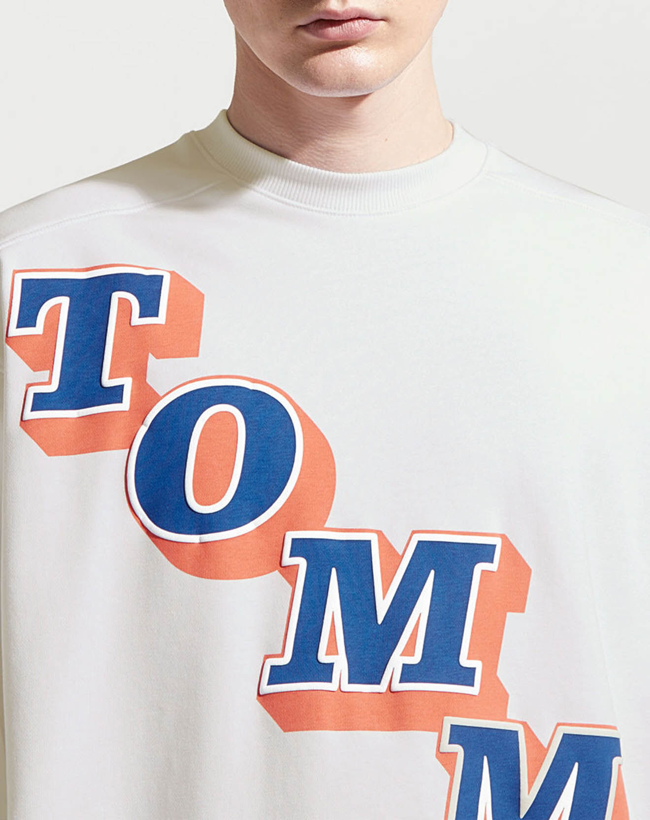 Tommy Jeans Sweat Boxy College Pop logo blanc