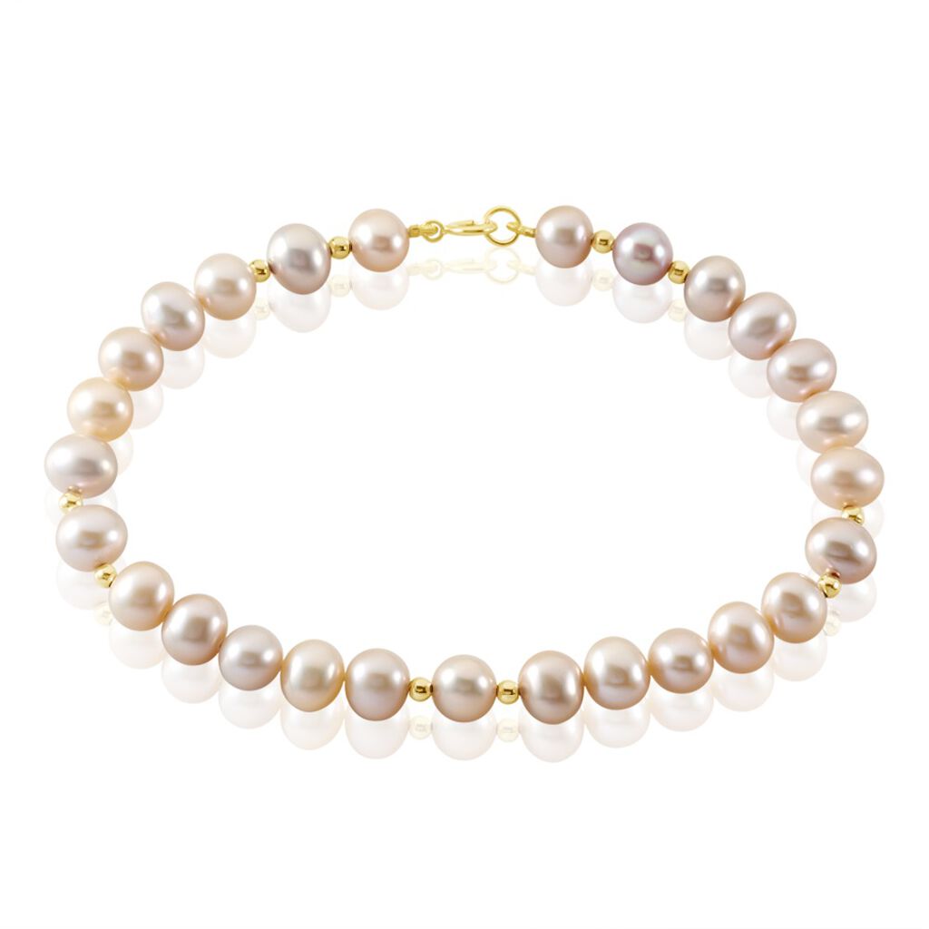 Bracelet Multicolore Or Jaune Perle De Culture