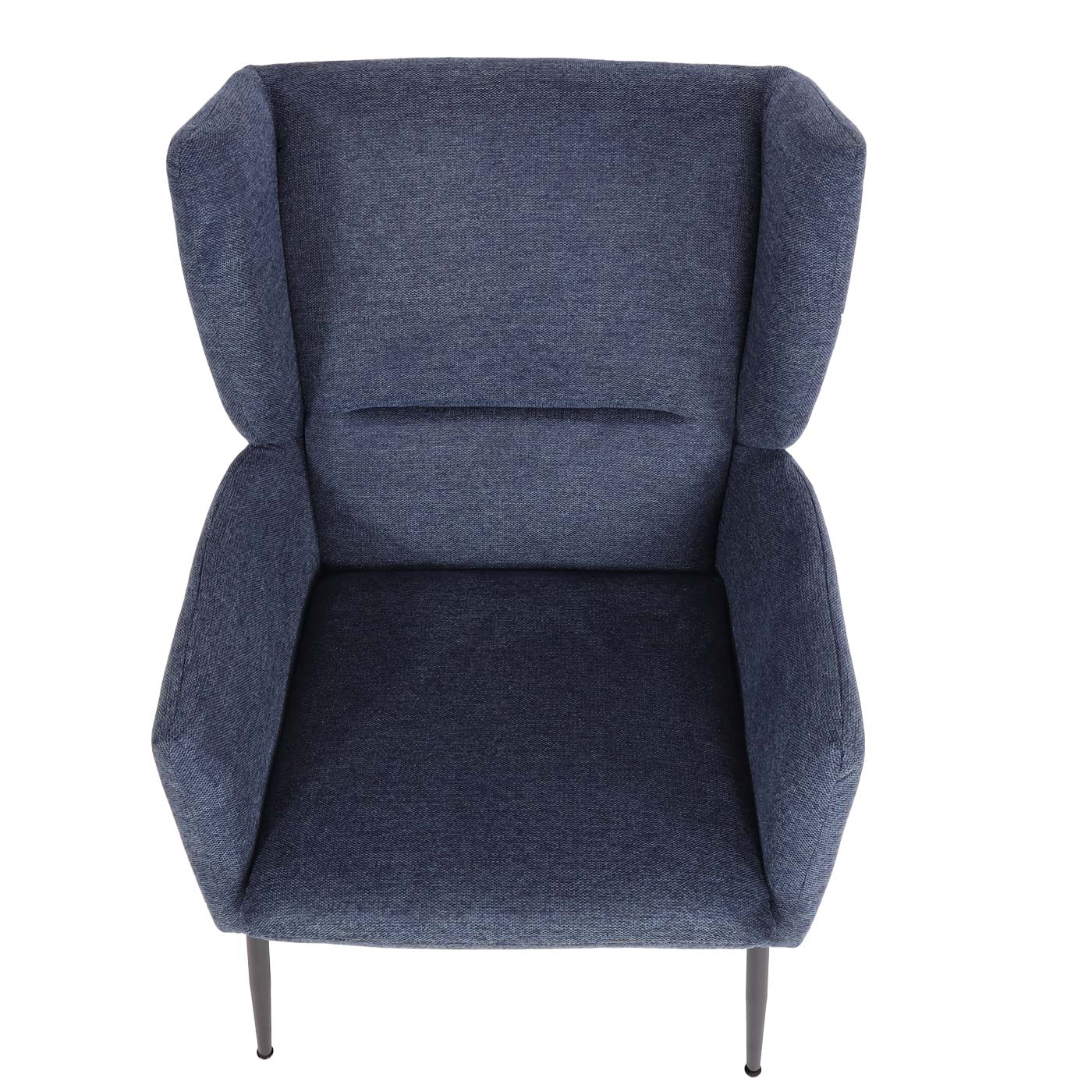 Lounge-Sessel mit Ottomane MCW-L62, Sessel Polstersessel Cocktailsessel Hocker, Stoff/Textil ~ blau