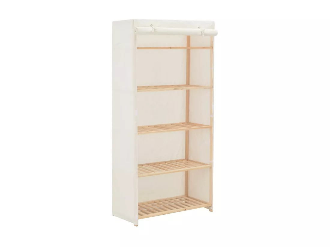 Garde-robe Blanc 79 x 40x170 Tissu