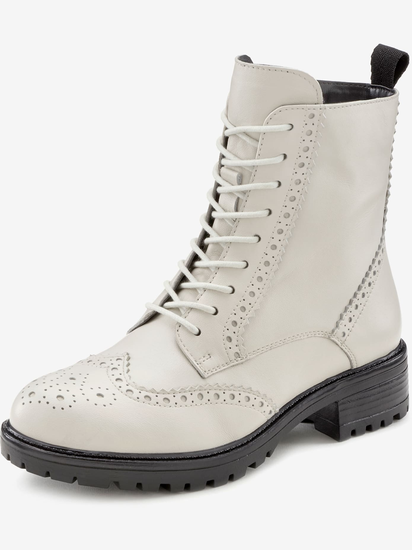 Bottines à lacets en cuir doux