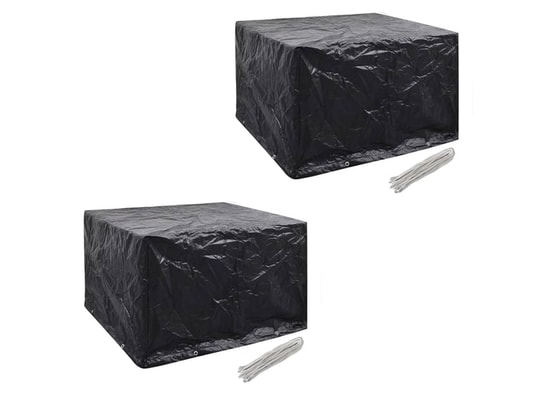 VIDAXL - Housse de table extérieur Housses de salon de jardin 2 pcs rotin 8 œillets 113x113 cm