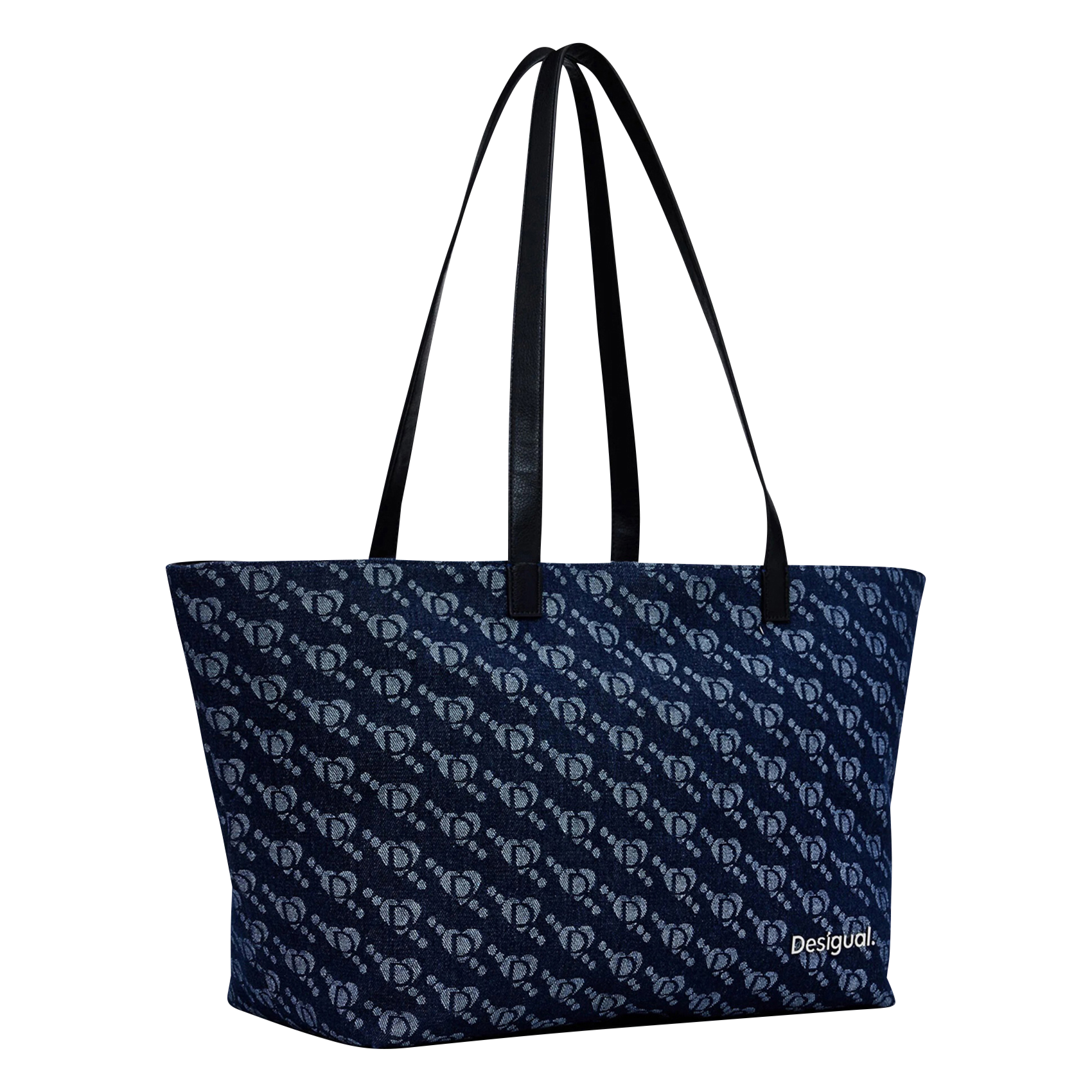 Sac shopper monogramme en coton mélangé | Bleu