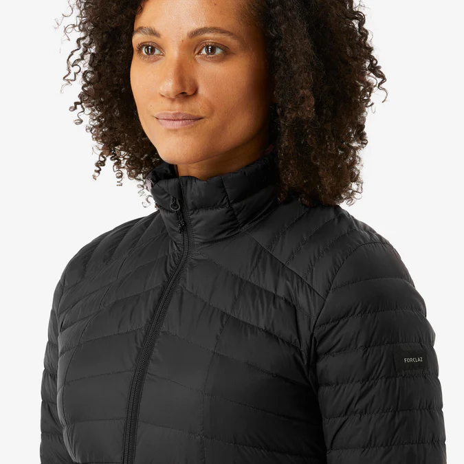 Decathlon Forclaz - Jaqueta puffer feminina Forclaz MT100 com enchimento de plumas
