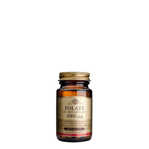 Solgar Folate Ácido Fólico 1000µg 60 comprimidos
