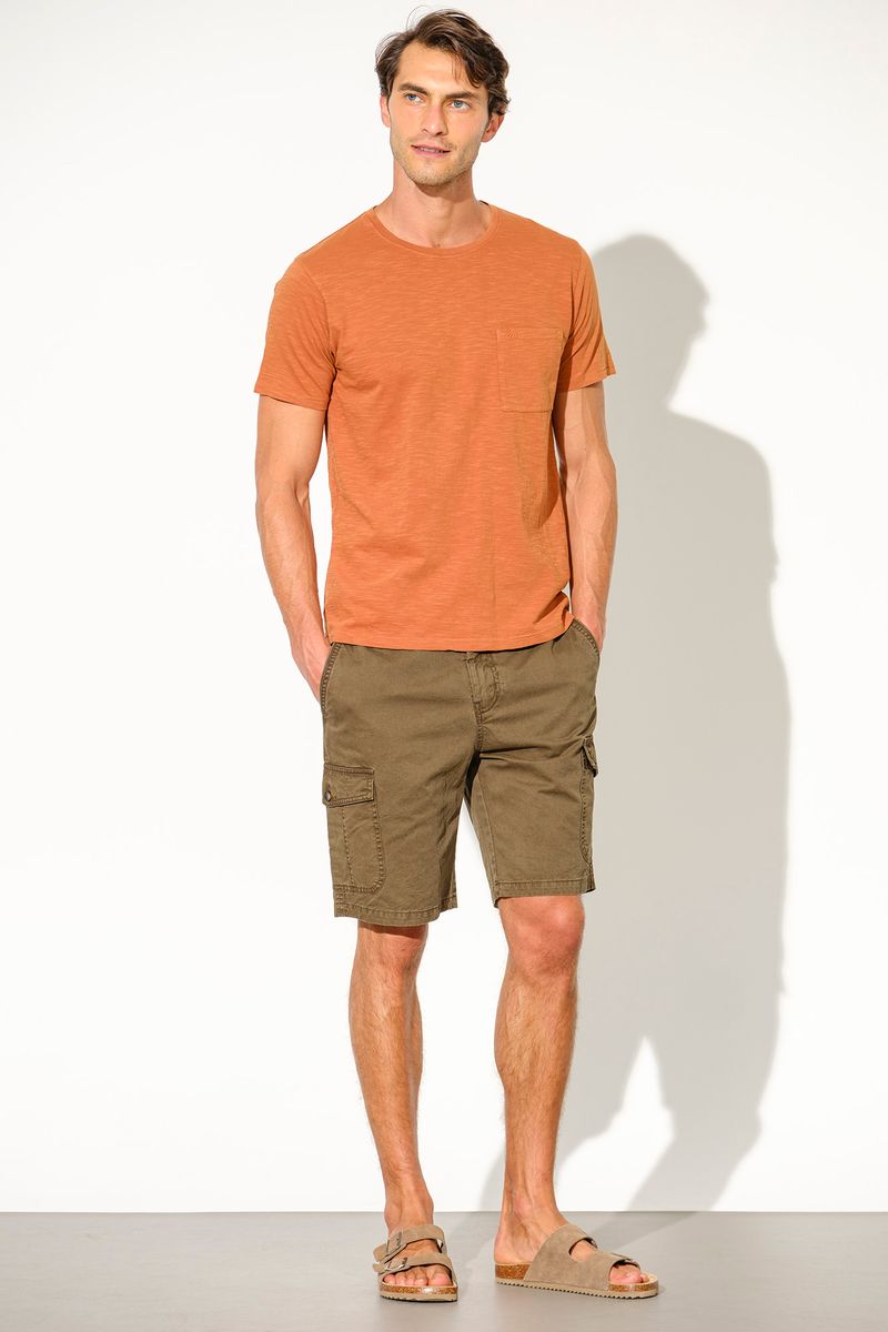T SHIRT EM SLUB COM BOLSO