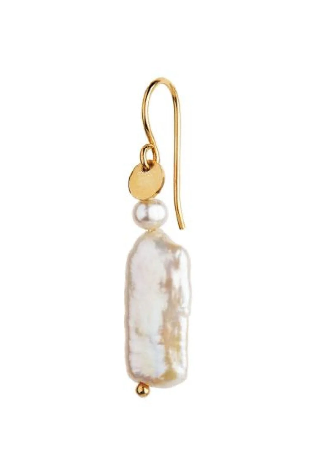 Stine A Long Baroque Pearl Earring Peach Sorbet Goldenen