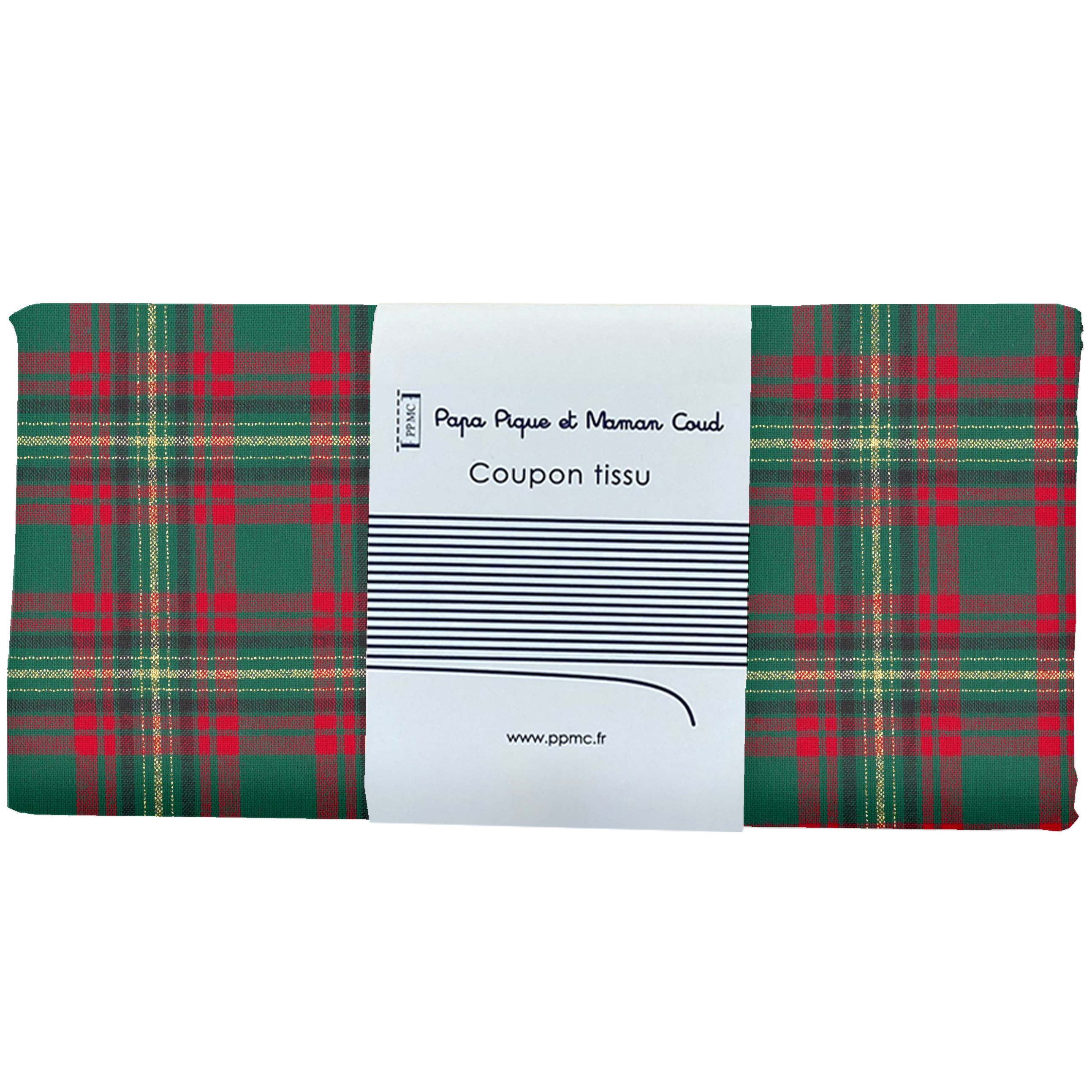 Coupon Tissu 50 Cm Ex2316 Tartan Or Vert